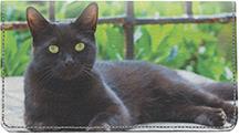 Black Cats Leather Checkbook Cover