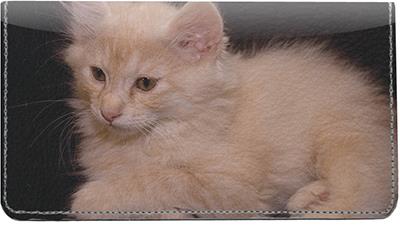 Bobtail Cats Leather Checkbook Cover