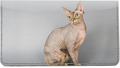 Sphynx Cats Leather Checkbook Cover