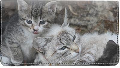 Momma Cats Leather Checkbook Cover