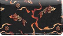 Artistic Koi Leather Checkbook Cover