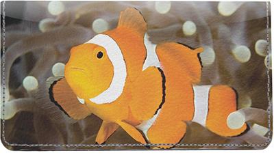 Clown Fish Leather Checkbook Cover