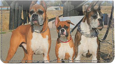 Boxer Pals Leather Checkbook Cover
