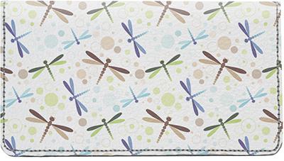 Peaceful Dragonflies Leather Checkbook Cover