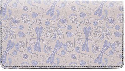 Pastel Dragonflies Leather Checkbook Cover