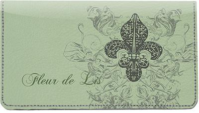 Royal Fleur De Lis Leather Checkbook Cover