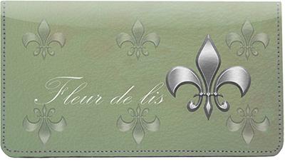 Classic Fleur De Lis Leather Checkbook Cover