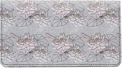 Delicate Dragonflies Leather Checkbook Cover