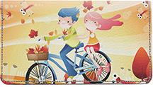 Autumn Fun Leather Checkbook Cover