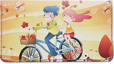 Autumn Fun Leather Checkbook Cover
