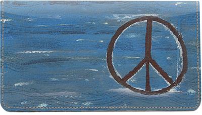 Peace All Around Leather Checkbook Cover