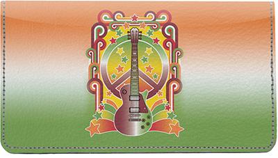 Peace And Music Leather Checkbook Cover