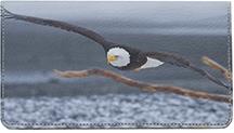 Bald Eagle In Flight Leather Checkbook Cover