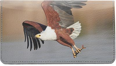 Fish Eagles Leather Checkbook Cover