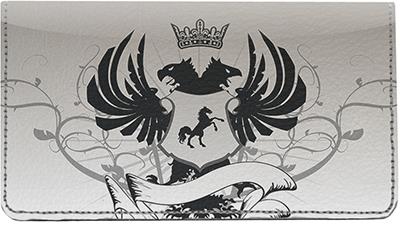 Heraldic Double Eagle Leather Checkbook Cover