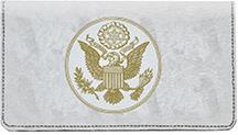 Eagle Seals Leather Checkbook Cover