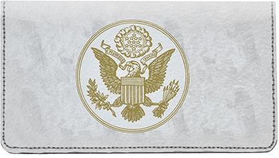 Eagle Seals Leather Checkbook Cover