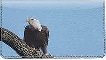 Perching Eagles Leather Checkbook Cover