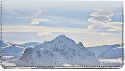 Snowy Peaks Leather Checkbook Cover
