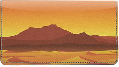 Sunset Mountains Leather Checkbook Cover