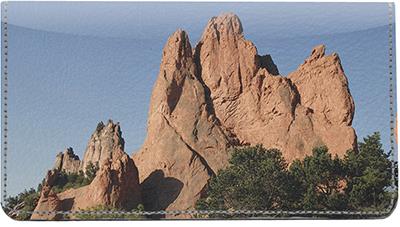 Rock Mountain Formations Leather Checkbook Cover