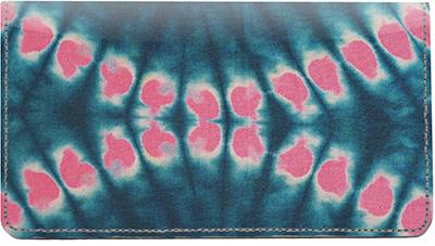 Tie Dye Cloth Leather Checkbook Cover