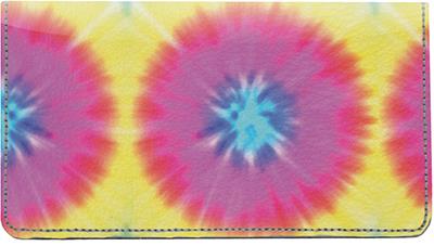 Tie Dye Backgrounds Leather Checkbook Cover