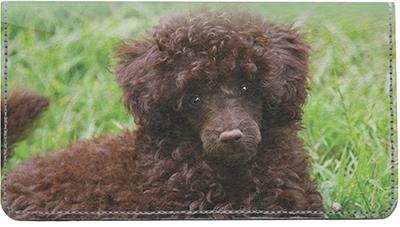 Chocolate Poodles Leather Checkbook Cover