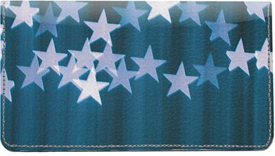 Falling Stars Leather Checkbook Cover