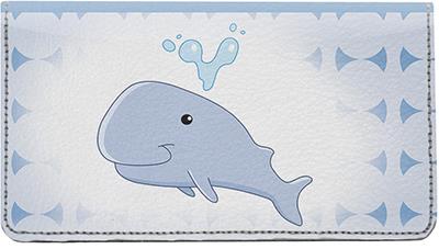 Whale Love Leather Checkbook Cover