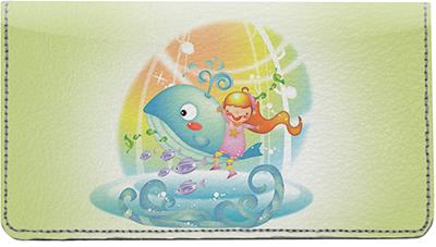 Whale Friend Leather Checkbook Cover