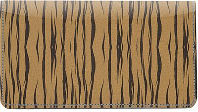 Tiger Stripes Leather Checkbook Cover