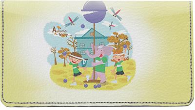 Elephant Friend Leather Checkbook Cover