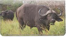 African Buffalo Leather Checkbook Cover