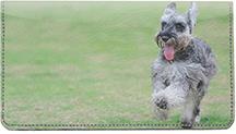 Playful Schnauzers Leather Checkbook Cover