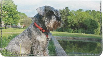 Serious Schnauzers Leather Checkbook Cover