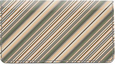 Earthy Stripes Leather Checkbook Cover