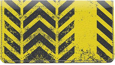 Hazard Stripes Leather Checkbook Cover