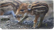 Baby Wild Pigs Leather Checkbook Cover