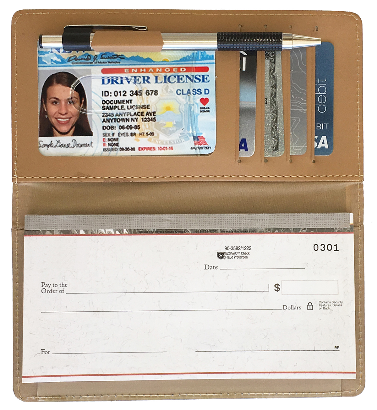 California Leather Checkbook Cover