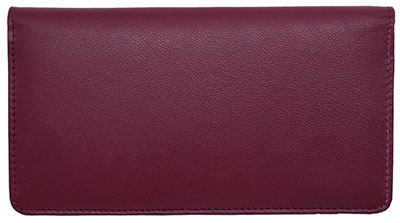 Burgundy Premium Leather Checkbook Cover