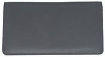Grey Premium Leather Checkbook Cover