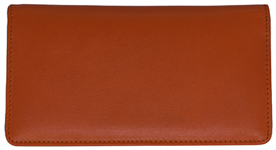 Orange Premium Leather Checkbook Cover