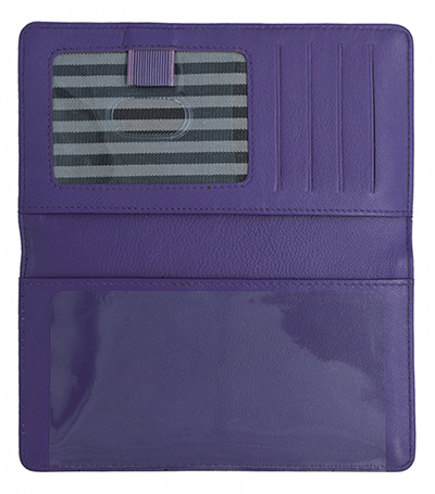 Purple Premium Leather Checkbook Cover