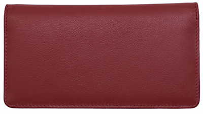 Red Premium Leather Checkbook Cover