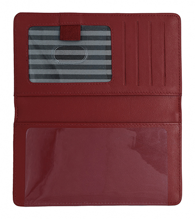 Red Premium Leather Checkbook Cover