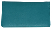 Teal Premium Leather Checkbook Cover