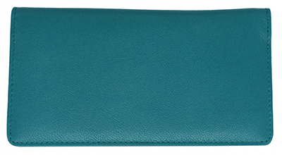 Teal Premium Leather Checkbook Cover