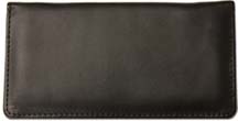 Black Smooth Leather Checkbook Cover