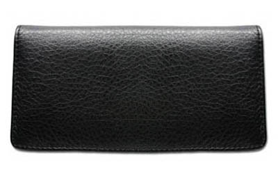Black Textured Leather Checkbook Cover